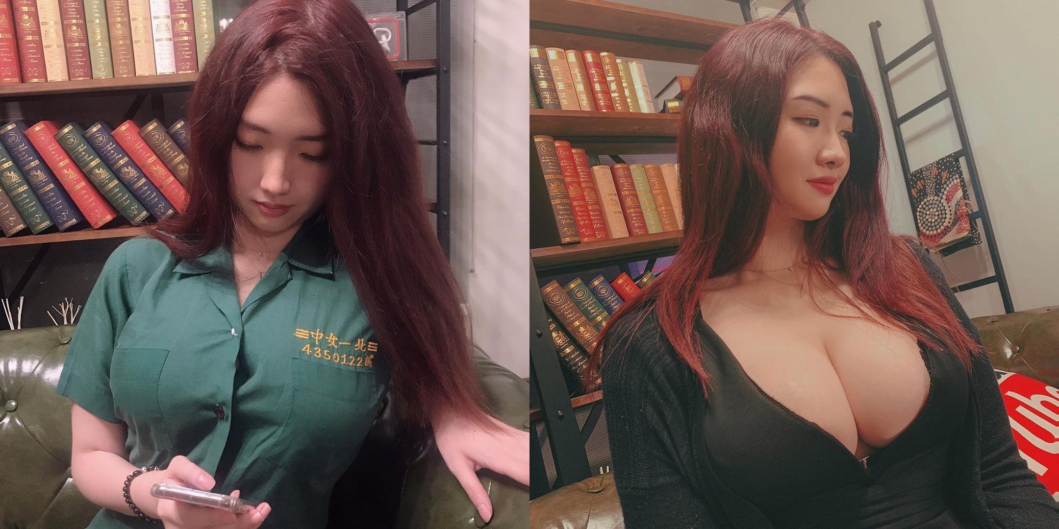 没看过这样的小绿绿！巨乳北一妹「小嗨」制服内偷藏「雪白馒头」扣子感觉要蹦飞啦(1)