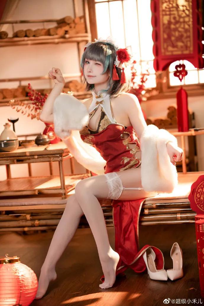 碧蓝航线 柴郡过场旗袍cos cn超级小禾儿(4)