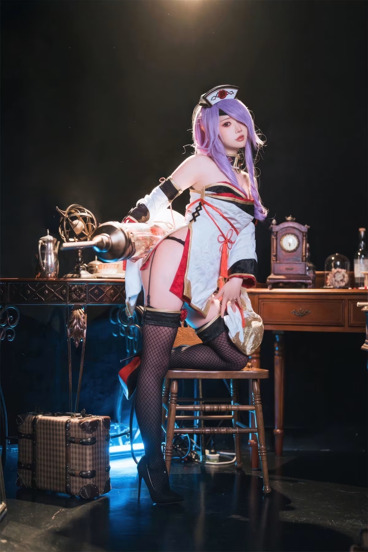 Cosplay 麵餅仙兒 – 碧藍航線 奧古斯特 女僕 – 公主連結Re：Dive 宵濱深月(44)