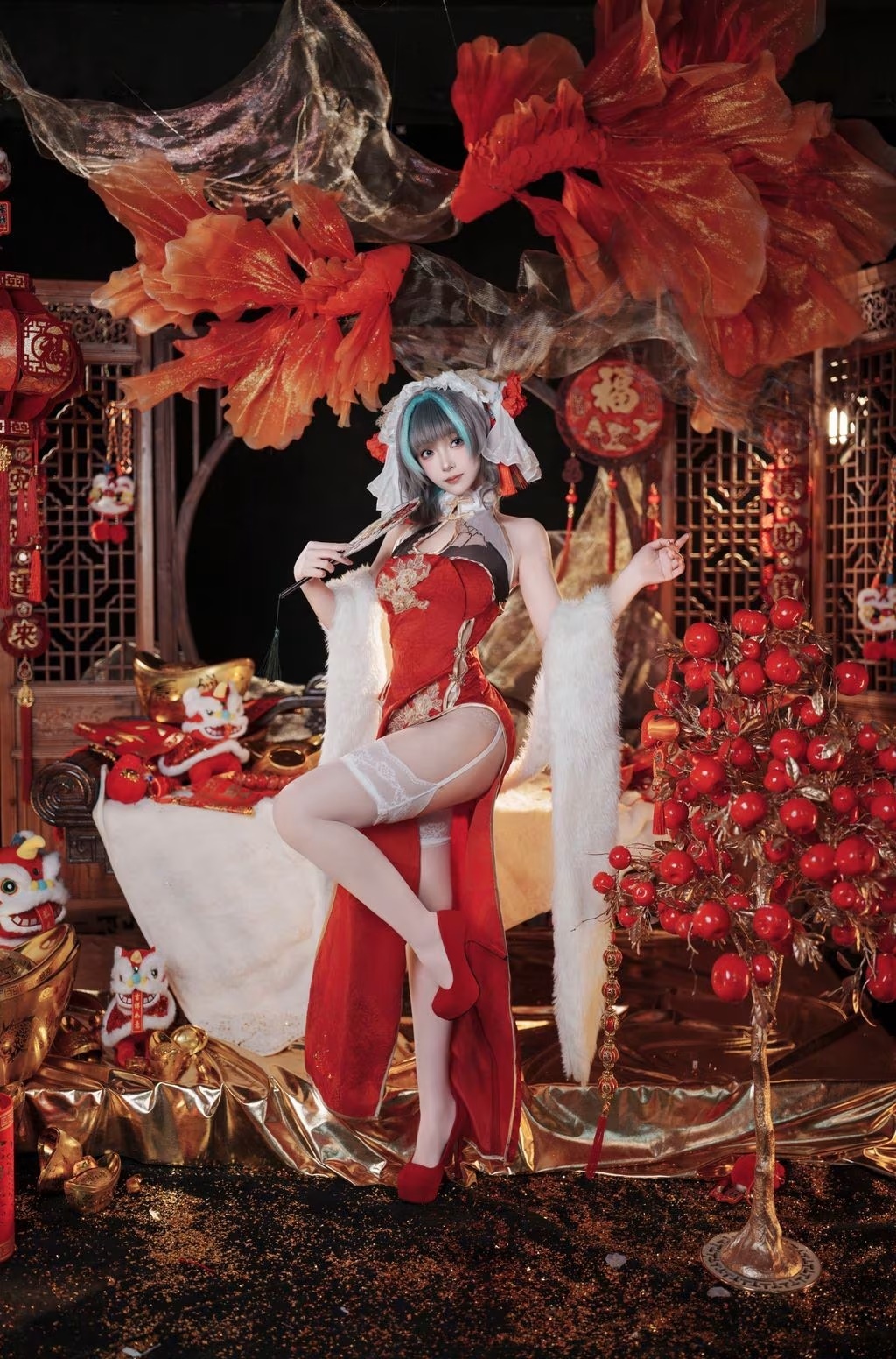 邦尼碧藍航線柴郡新春旗袍寫真(12)