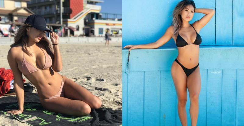 正！亚裔混血妹「浑圆小麦奶+极品长腿」辣到Hold不住　网友：顶起来-小湿妹图(1)