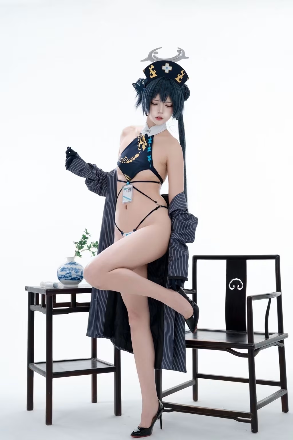 君顏圓又圓cosplay蔚藍檔案龍華妃咲護士(37)