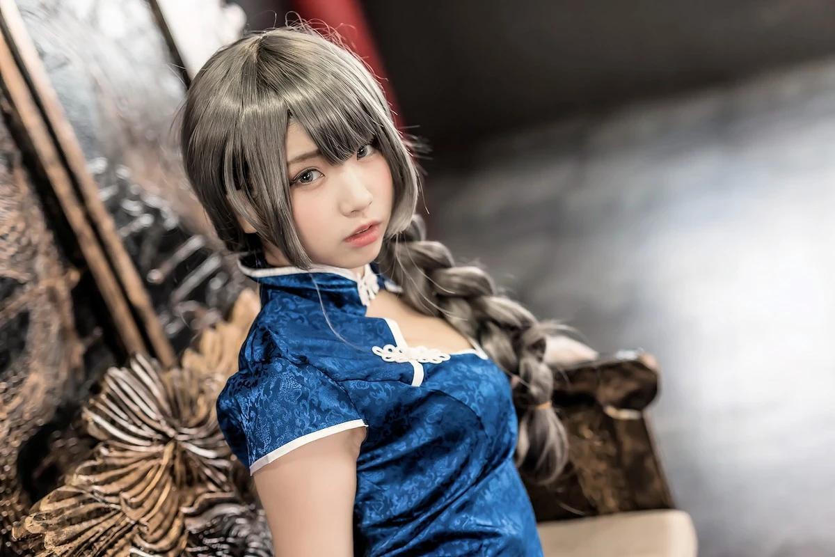 網絡美女中華娘娘青花瓷旗袍主題私房性感低胸高開旗袍秀完美身材迷人誘惑寫真52P(50)