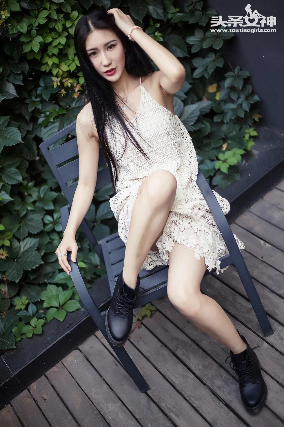 [Toutiao头条女神]No.124_嫩模关瑷妮白色连身裙人间天使清新迷人写真22P(6)