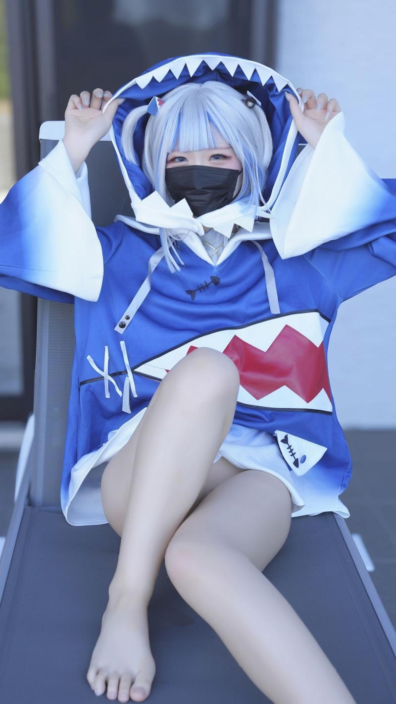 [Cosplay] Hamusuke ハムスケ – ぐらぐらキュート♡ ちびサメの水游び!(82)