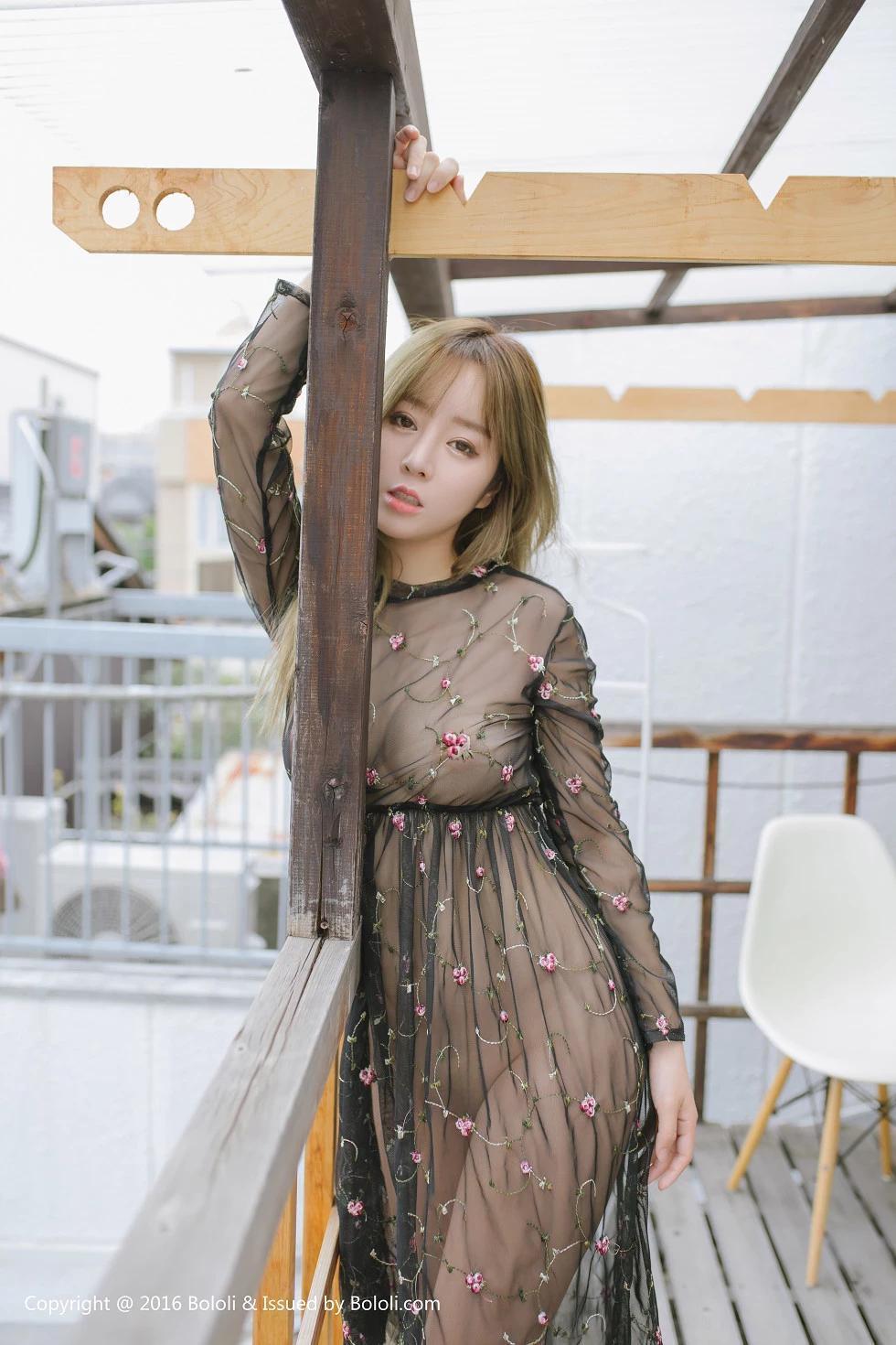 [BoLoli波蘿社新刊]Vol.098_嫩模王雨純黑色薄紗連身裙大尺度真空透視誘惑寫真55P(20)