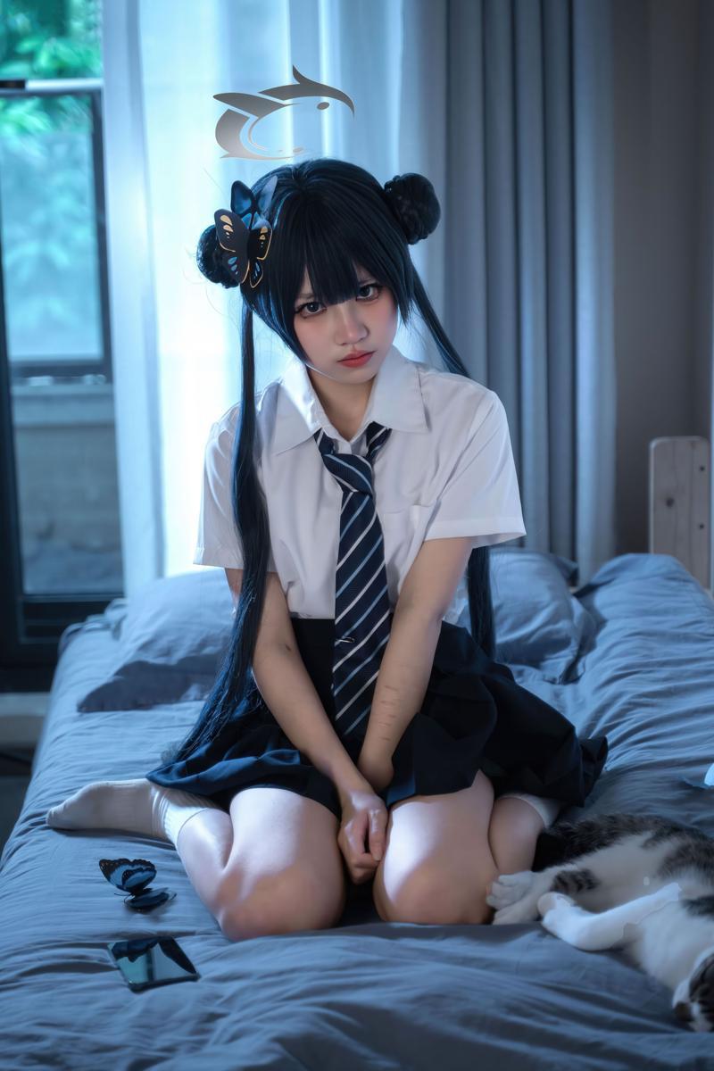 [Cosplay] 清水凪 蔚蓝档案 龙华妃咲 JK(16)