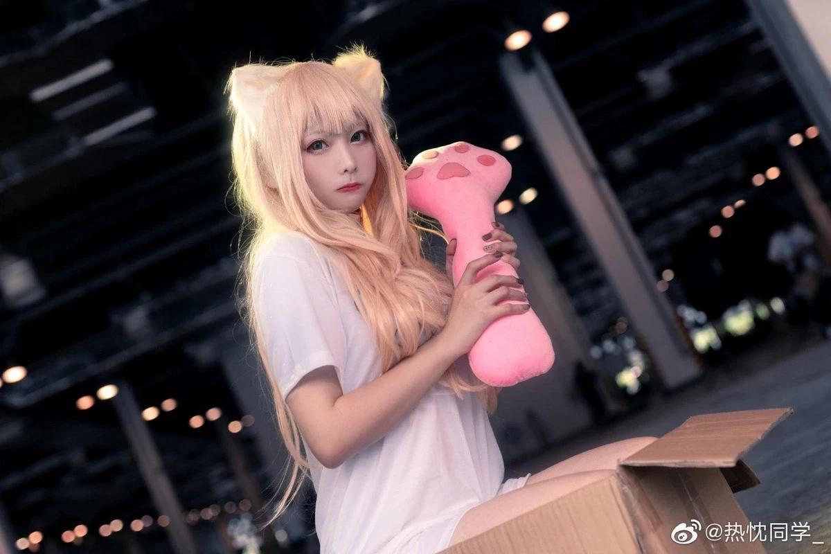 Coser美女櫻島嗷一漫展返圖貓娘主題性感貓女郎禮物裝扮秀白嫩美腿誘惑寫真71P(44)