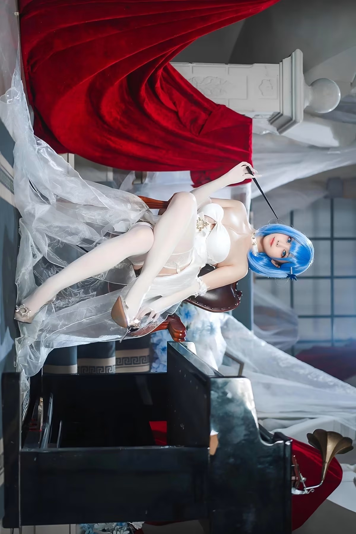 Cosplay 蜜汁貓裘Mizhimaoqiu – 碧藍航線 恰巴耶夫白騎兵 Set.01(3)