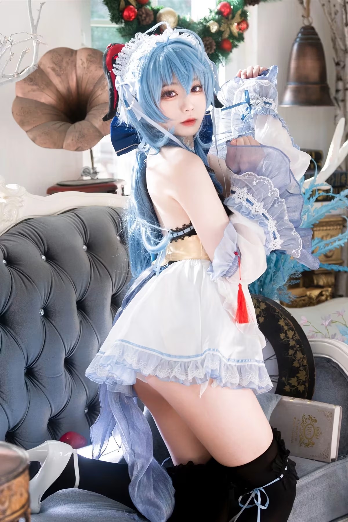 Cosplay 安食Ajiki – 原神 甘雨 & 白貓貓(7)