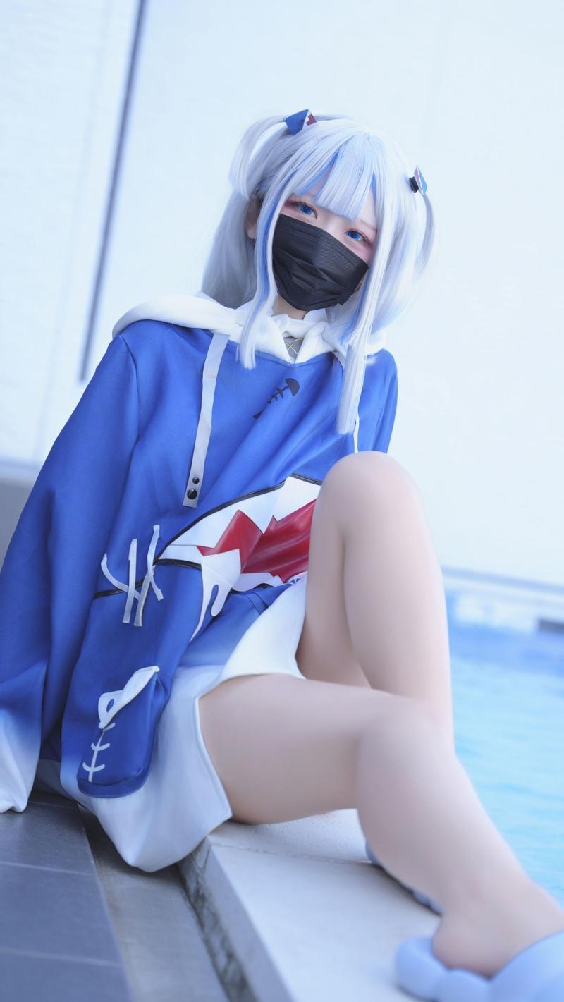 [Cosplay] Hamusuke ハムスケ – ぐらぐらキュート♡ ちびサメの水游び!(10)