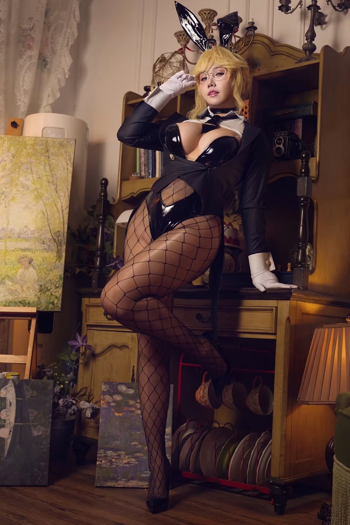 Cosplay 麻花麻花醬 – 勝利女神：妮姬 伊萊格 & 妮姬 愛德 兔女郎(2)