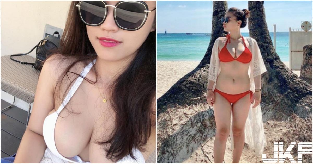 台南妹子「比基尼好狂」！浑圆饱满的「雪白肉弹」快要溢出！不愧是美食达人啊…-小湿妹图(1)