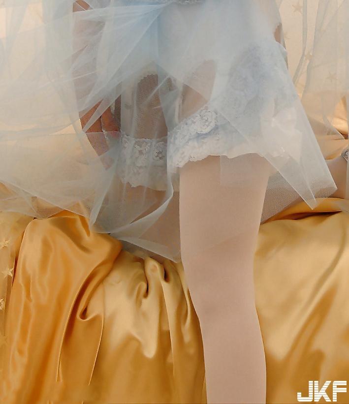 蓝纱马甲膝上袜(2)