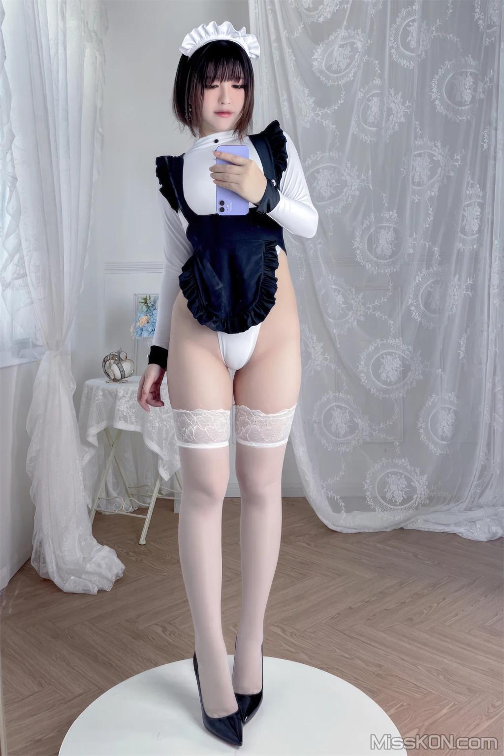 Coser@半半子: 纯白女仆 (45 photos)(27)