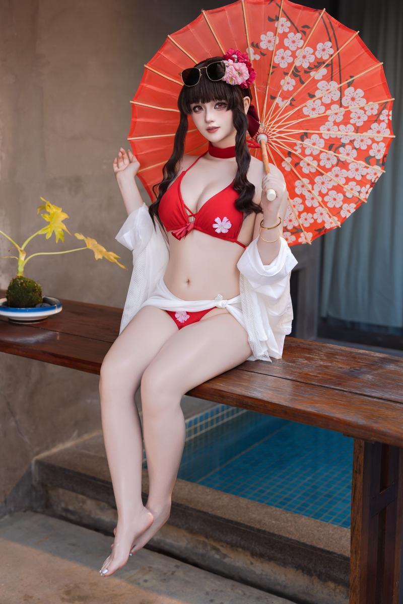 [Cosplay] 屿鱼 樱花泳装(48)