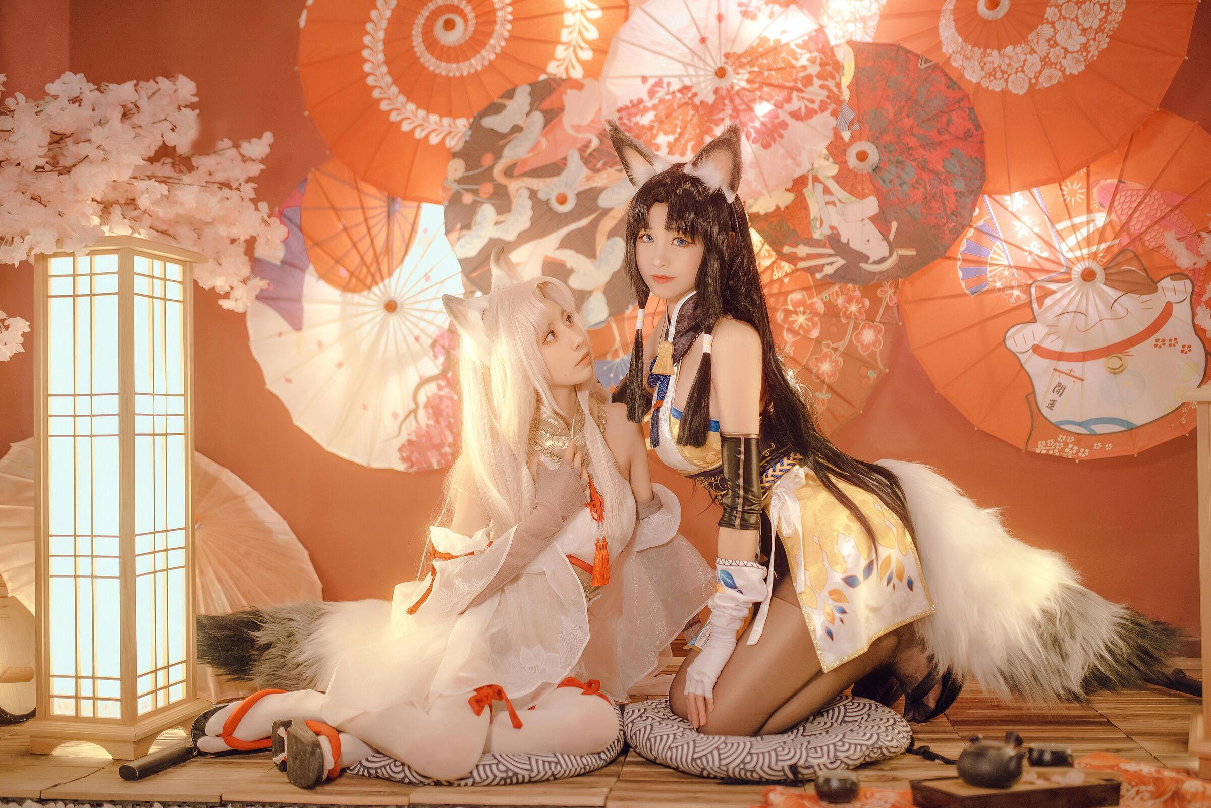 永劫无间 土御门胡桃 黑：@miko酱ww 白：@花京院腥鱼(2)