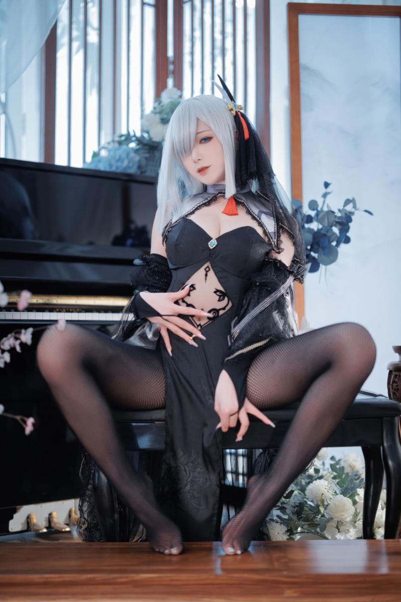 [Cosplay] 封疆疆v 原神 申鹤同人黑婚纱(12)