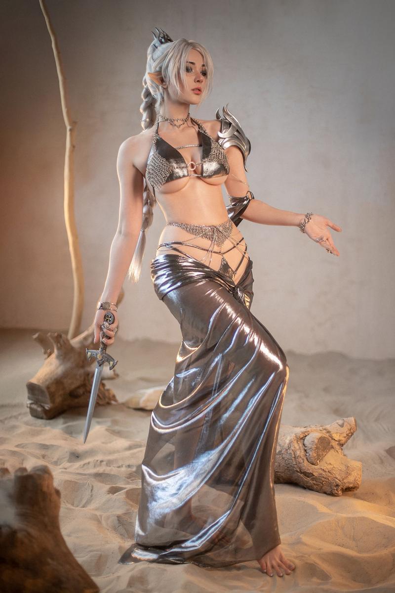 [Cosplay] Misaki Sai – Shadowheart (Silver Lingerie)(30)