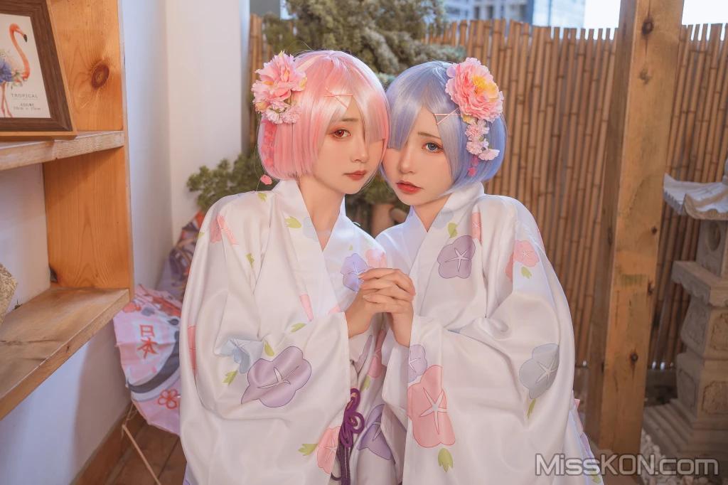 Coser@爆机少女喵小吉 (Nekokoyoshi): 双子 – 拉姆蕾姆 (103 photos )(17)