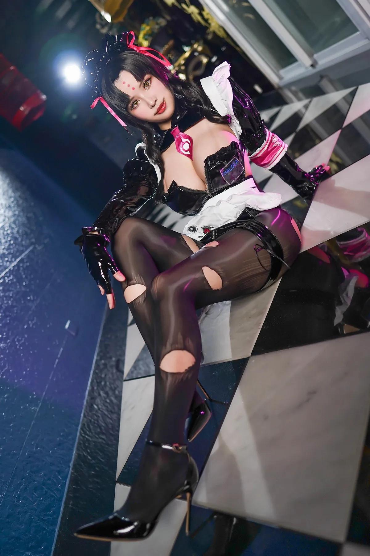 (Cosplay) 瓜希酱 - 玉藻前 漆黑魔术服(7)