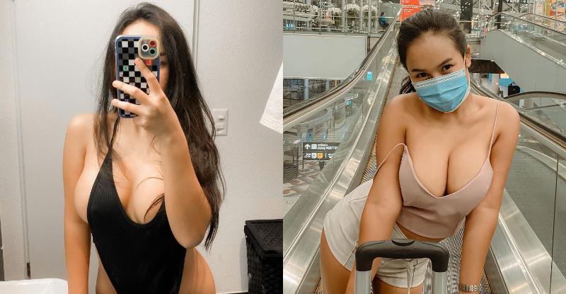 航站奇缘！机场惊见低胸爆乳大奶妹　本尊身分遭起底…豪乳照接连曝光(17)