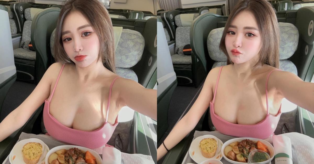 「护理女神」搭头等舱大解放！谢侑芯低胸小可爱「两点」呼之欲出(1)