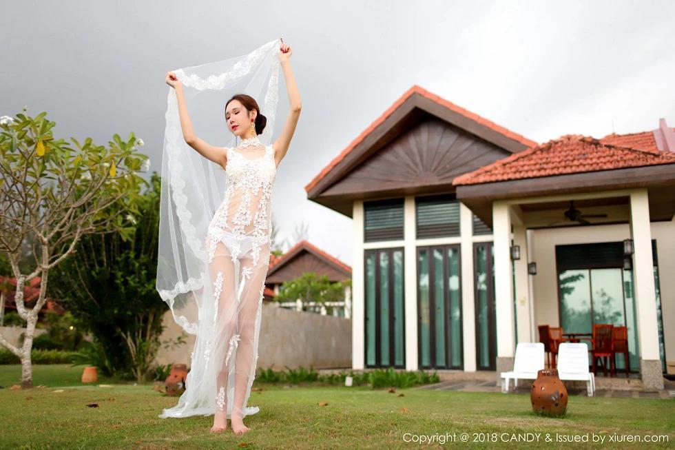 [Candy糖果畫報]Vol.056_女神萌琪琪Irene沙巴旅拍肉色弔帶絲襪秀翹臀誘惑寫真42P(16)