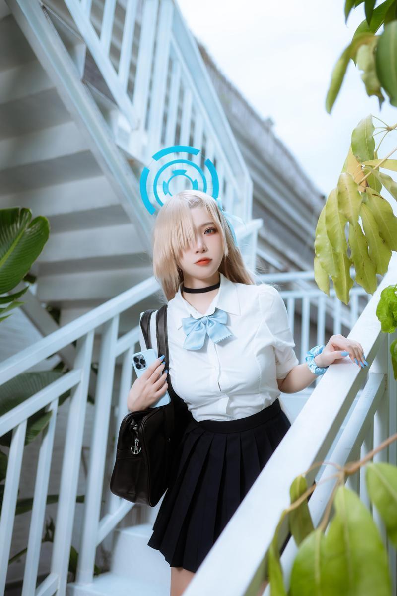 [Cosplay] 二佐Nisa 蔚蓝档案 一之濑明日奈 JK制服(22)