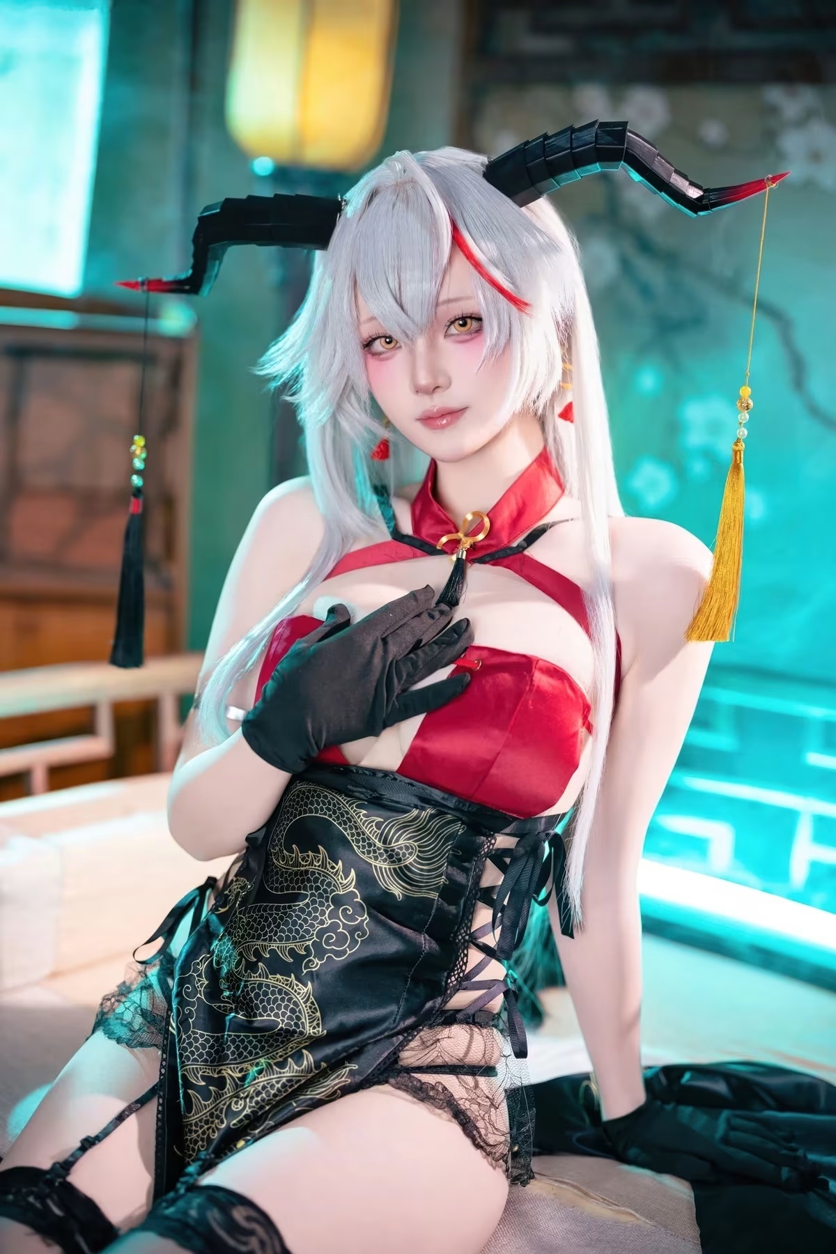 Cosplay 嶼魚 – 碧藍航線 埃吉爾旗袍(45)