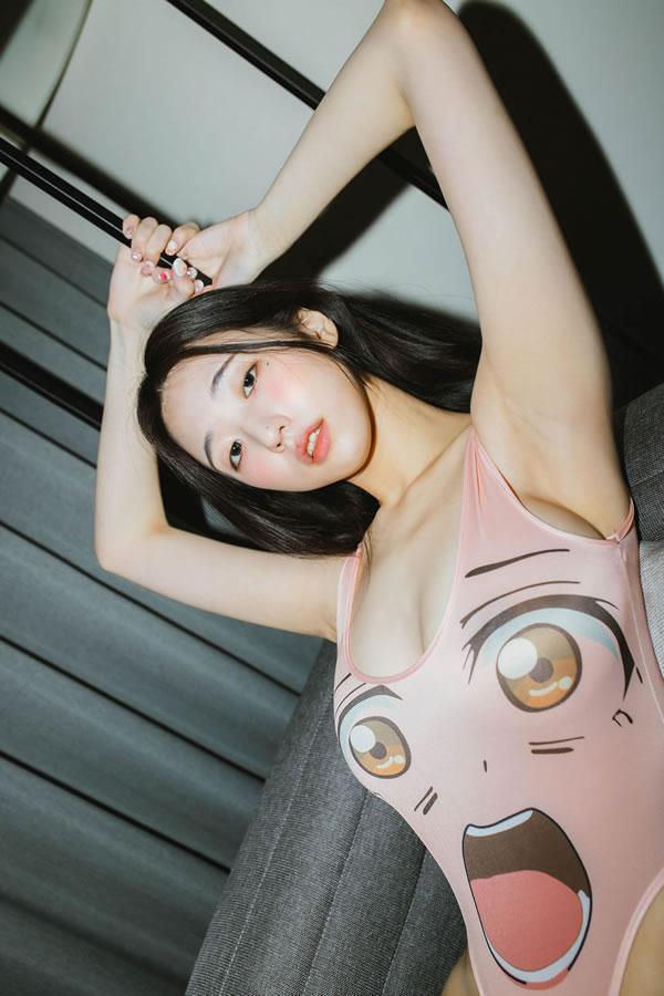韩国高质量模特@Yeon woo 尺度作品 - 萌眼连体衣(14)