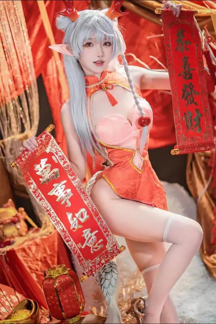 龙妹新春贺图旗袍cos cn阿包也是兔娘(1)