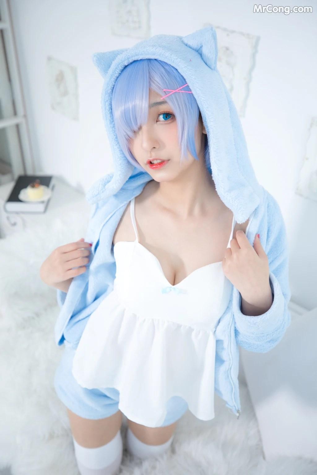 Coser@神楽坂真冬 Vol.005: 蕾姆 Milk by blue (150 photos)(73)