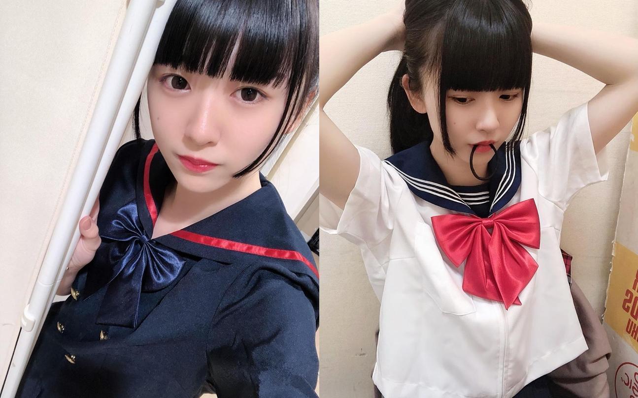 制服樱花妹「桥本美樱」低头绑马尾模样超清纯　撩起的不是头发而是哥的心啊-小湿妹图(1)