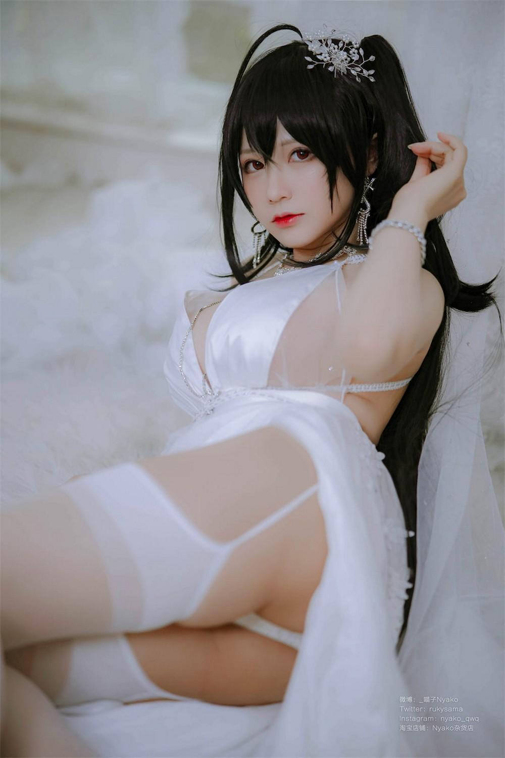 (Cosplay) Nyako喵子 大凤纯白婚纱(41)