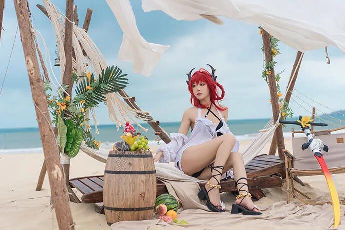 明日方舟史尔特尔泳装cos缤纷奇境 cn阿包也是兔娘(4)