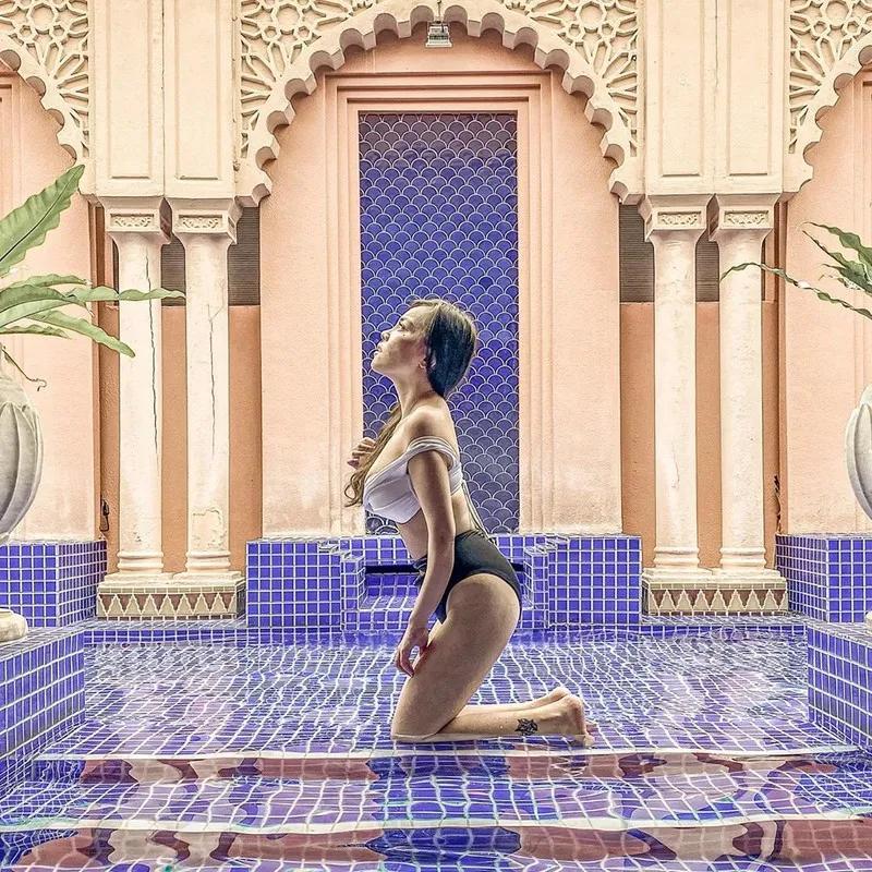 舒舒宜兰民宿吃漂浮早餐换上比基尼性感解放(14)