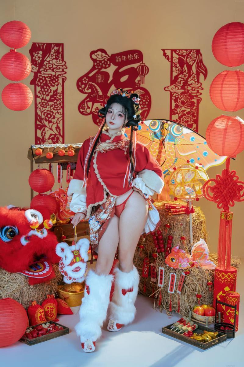 [Cosplay] yuuhui玉汇 – 2026新春特辑 醒狮少女(23)