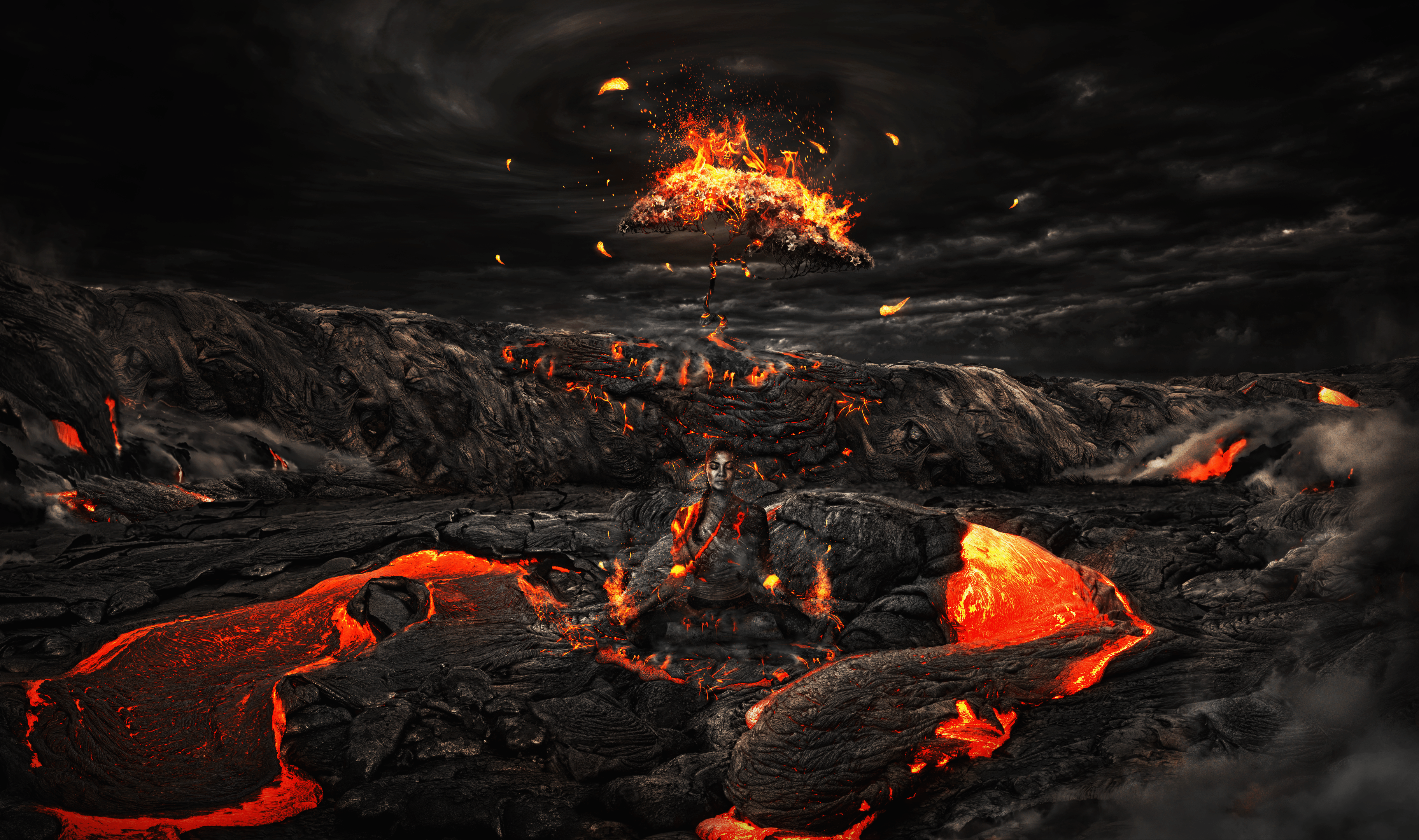 Blazing flames over transparent background ; Burning Embers By Lewis Moorhead Hd Wallpaper Background Image 3648x2160