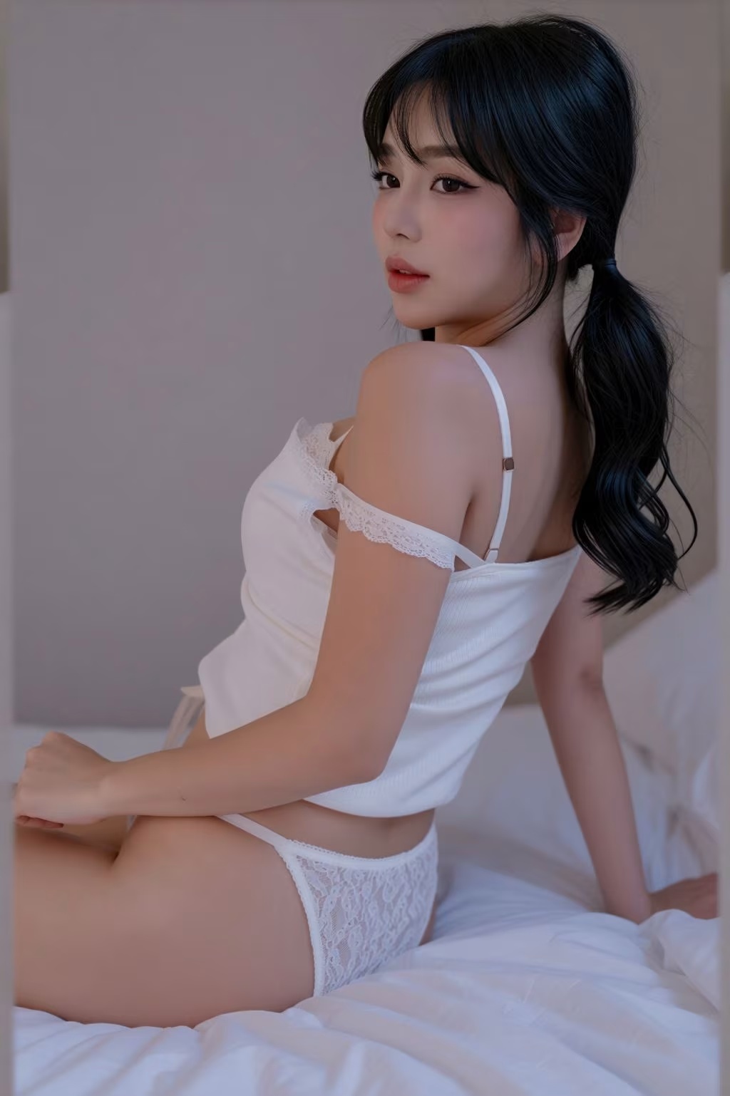 AI增強：韓國女星埃利床上唯美寫真(19)