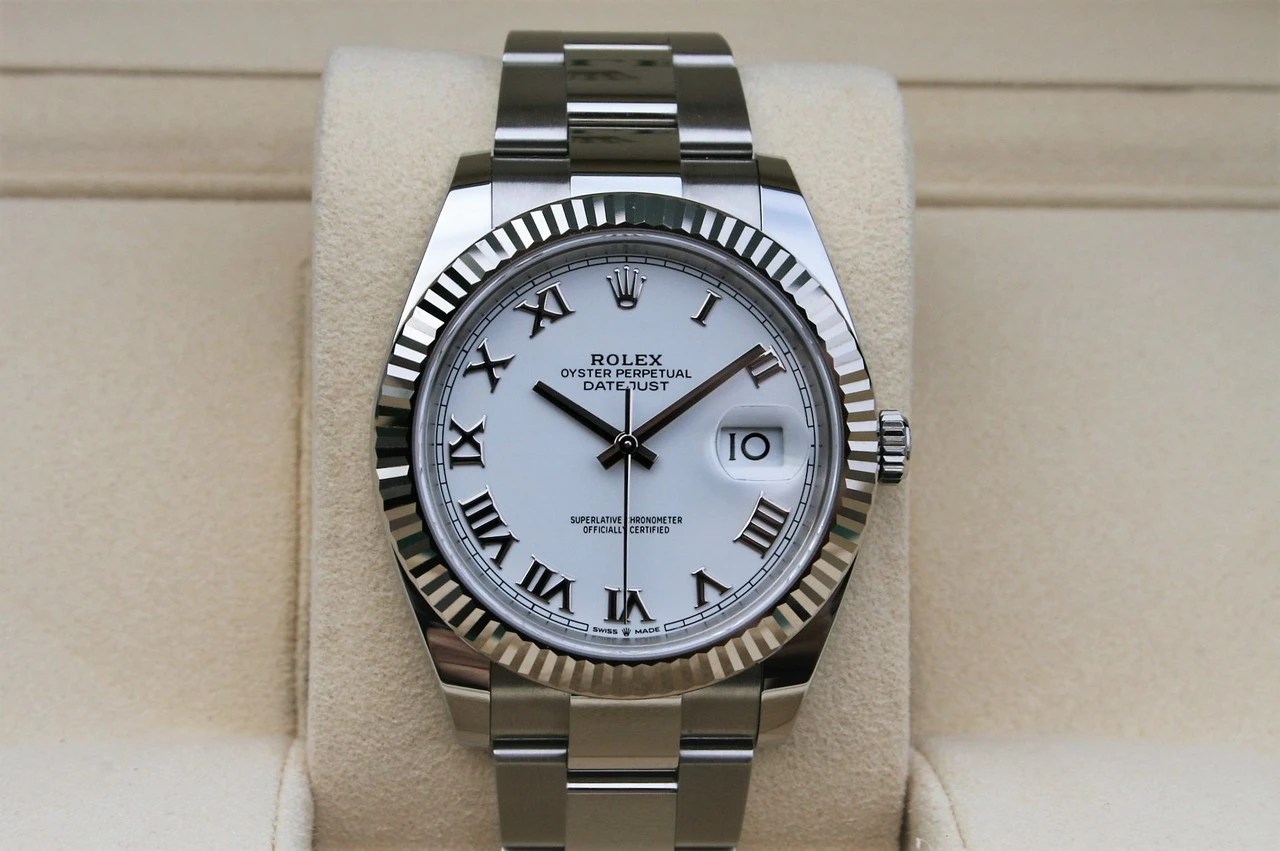 Timezone Tz Showcase Fs Rolex 126334 Datejust 41mm White Roman Box And Paper