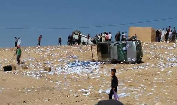 مقتل عنصرين من القوات المسلحة الملكية المغربية وإصابة آخرين إثر حادث انقلاب حافلة مسافرين 