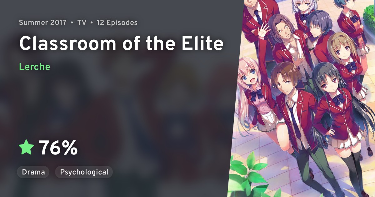 Classroom Of The Elite - Youkoso Jitsuryoku Shijou Shugi No Kyoushitsu E Classroom Of The Elite Anilist