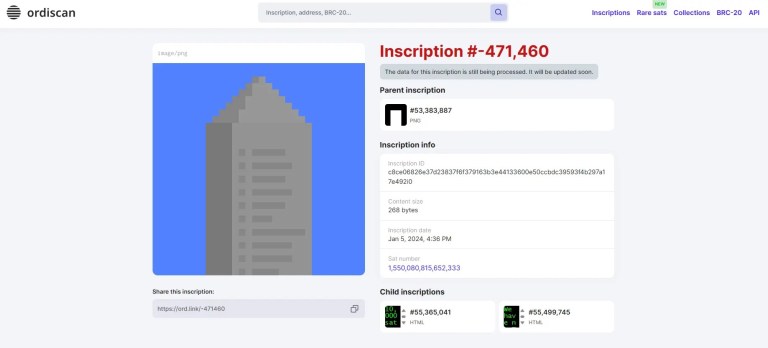 L&rsquo;inscription des ordinaux fait allusion à un projet artistique « maudit » dans Bitcoin
