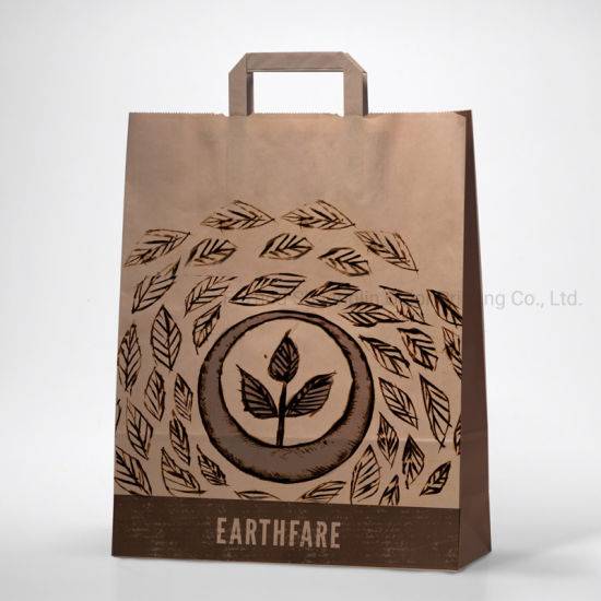 China Rapid Delivery For Paper Counter Bags Custom Design Logo Printed Paper Carrier Bag With Flat Handle Shuanglin Factory And Suppliers Shuanglin