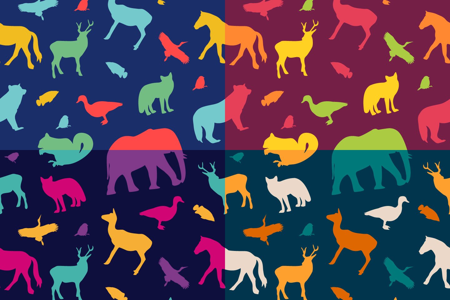 Affordable and search from millions of royalty free images, photos and vectors. Animal Silhouettes Vector Free Pattern Graphicsurf Com