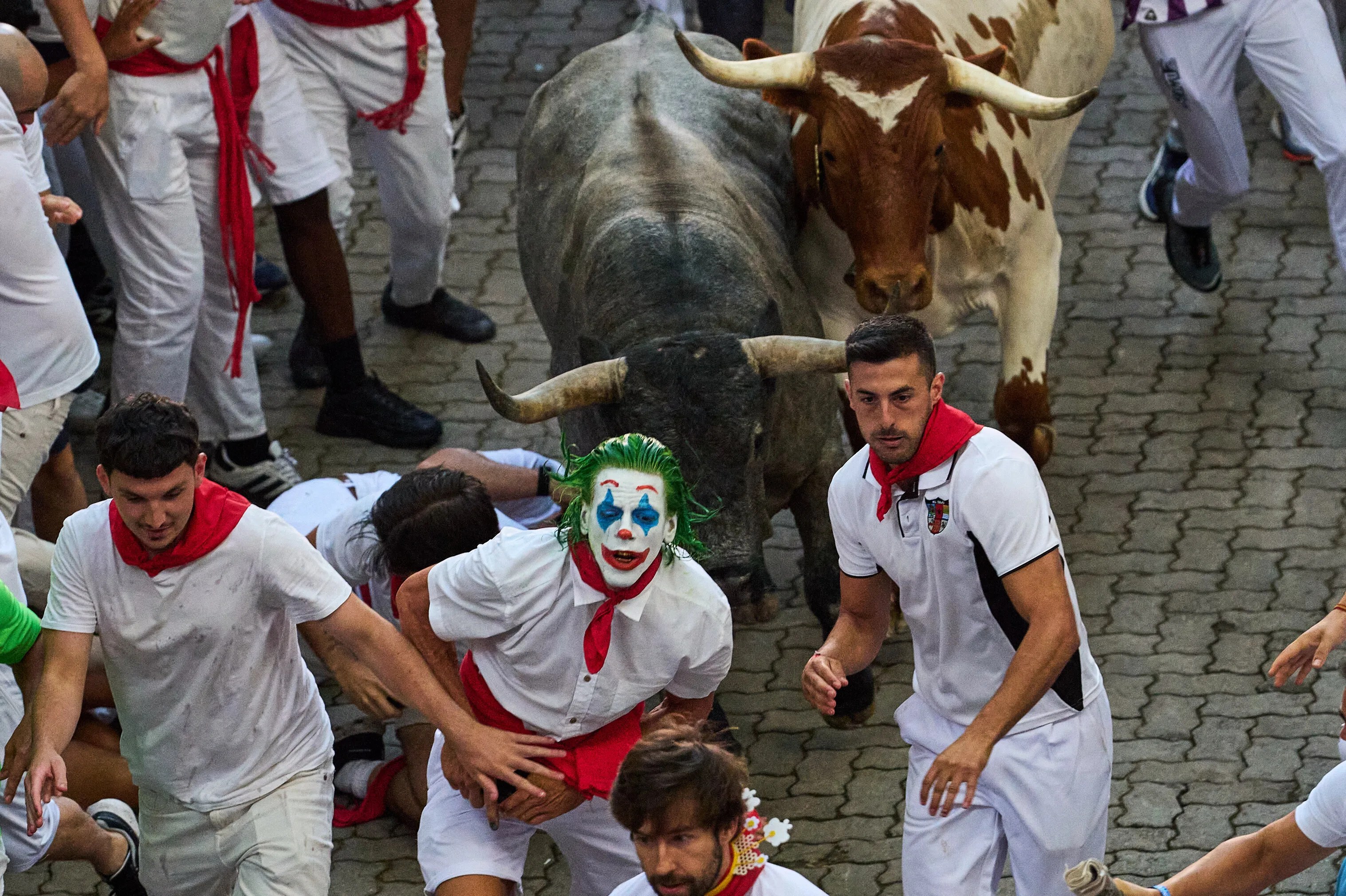Bull Gores Runner In The Face During Spain’s San Fermin Bull Run Festival