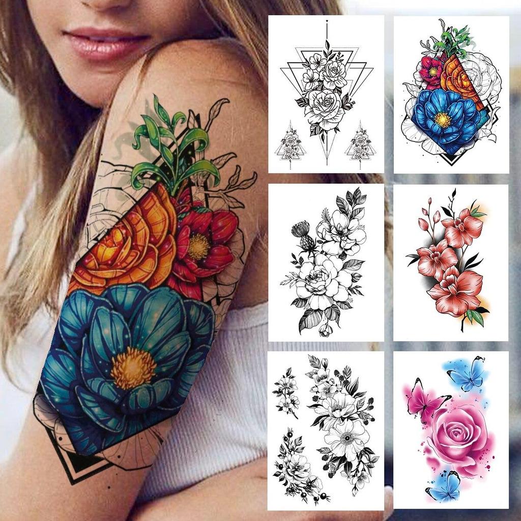 Buy Lace 3D Flower Temporary Tattoo For Women Girls Triangle Vines Rose Tattoos Sticker Butterfly Peony Fake Sexy Tatoo Body Forearm At Affordable Prices — Free Shipping, Real Reviews With Photos — Joom 1024_x_1024_jpg