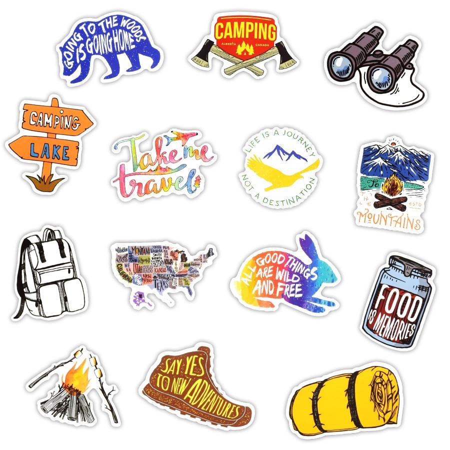 buy 50 pcs adventure travel sticker outdoor camping waterproof vsco stickers for suitcase laptop skateboard helmet motor car decals at affordable prices free shipping real reviews with photos joom