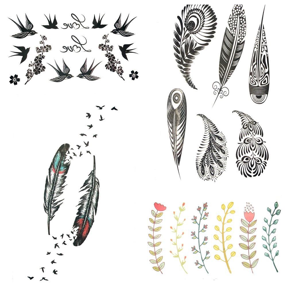 1Pc Little Henna Indiani Tribal Body Art Tattoo Sticker Foglia Nera Braccio Piuma Uccelli Acquista In Modo Economico — Spedizione Gratuita, Recensioni Reali Con Foto — Joom 1000_x_1000_jpg